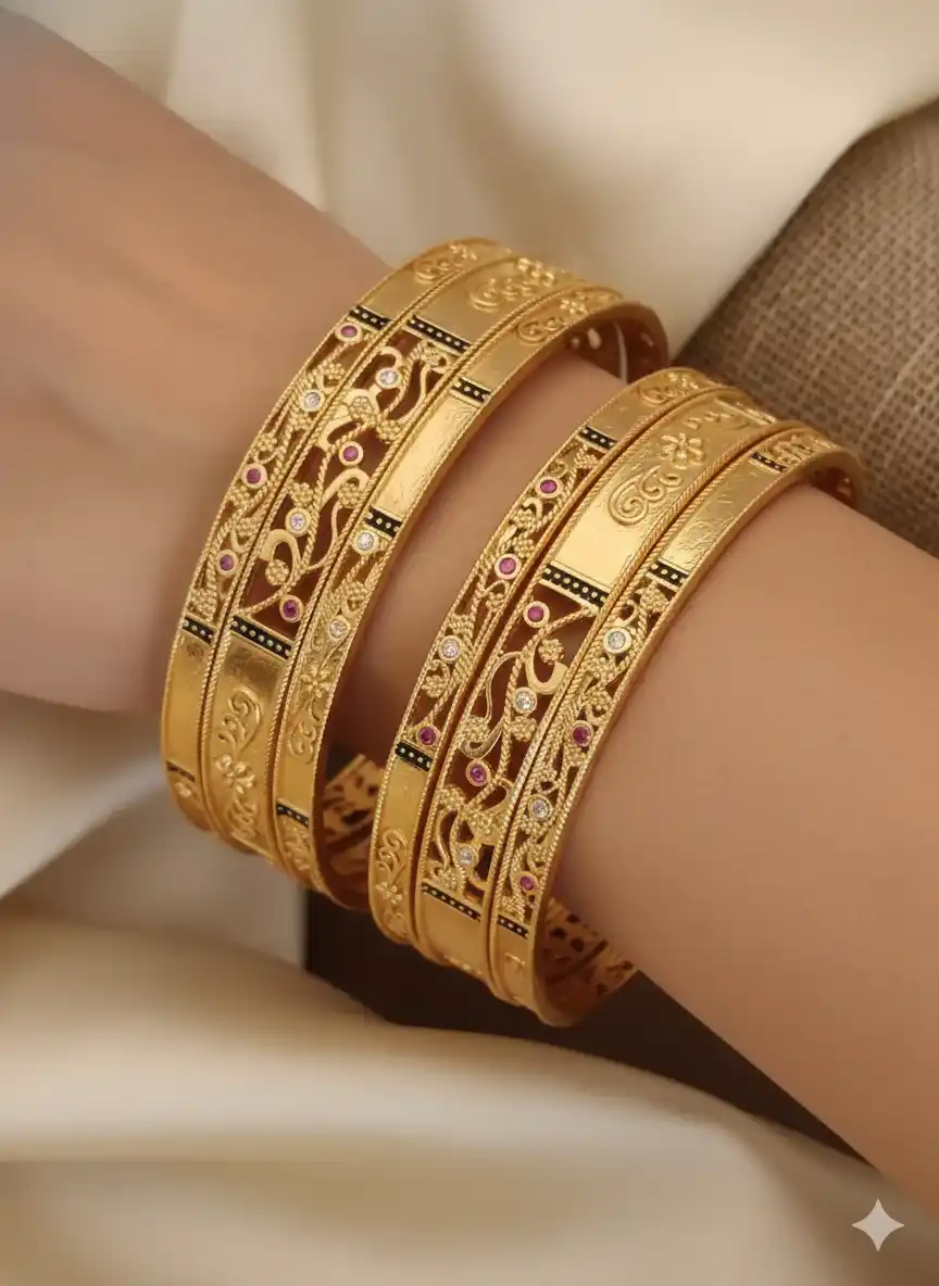 Royal Antique Gold Bangles with Ruby & Diamond Accents (Set of 6).png